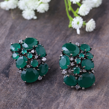 Green AD diamond cocktail Studs