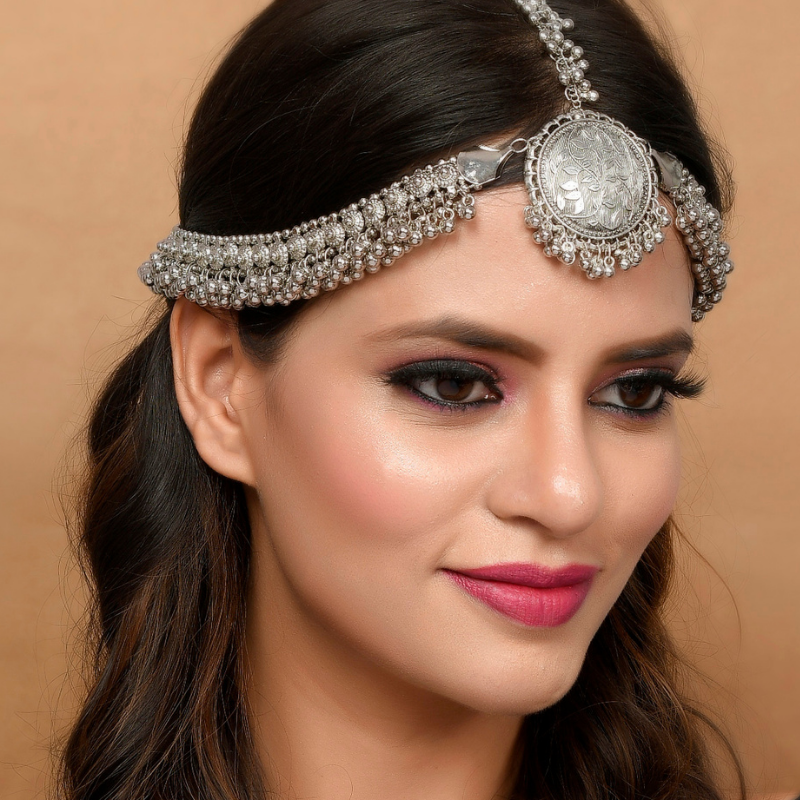 Silver matha patti discount