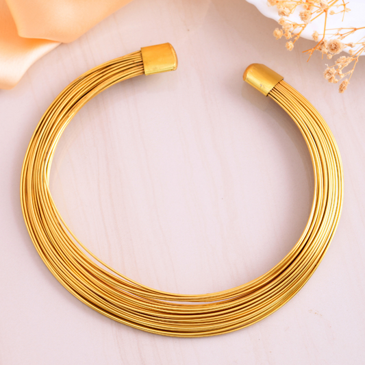 Shoshaa Gold-Plated Multilayer String Choker Necklace