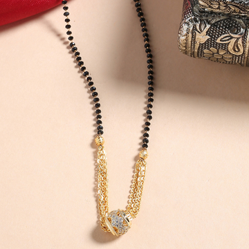 Gold-Plated AD Ball pendant Mangalsutra