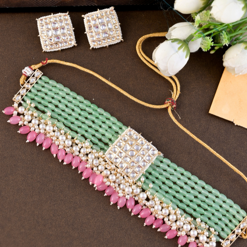 Gold-Plated  Kundan Studded Choker