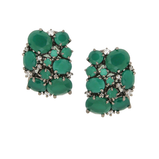 Green AD diamond cocktail Studs