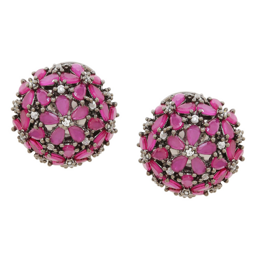 Maroon AD diamond cocktail Studs