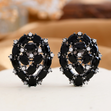 Shoshaa Silver Black AD Studs