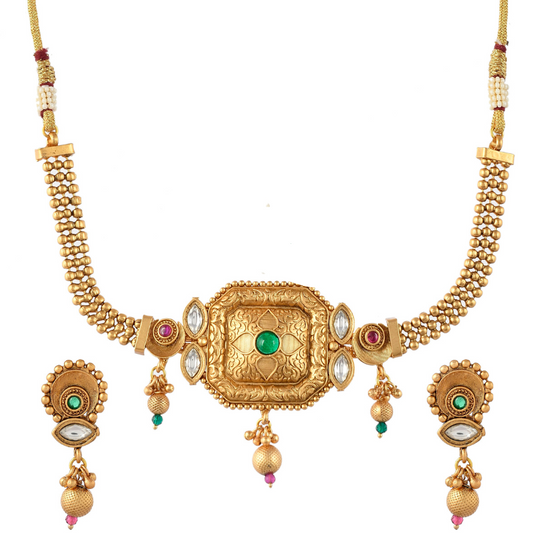 Gold-Plated Temple Short Necklace