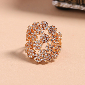 Rose Gold-Plated AD Studded Cocktail Rings