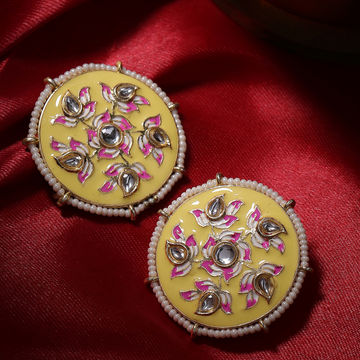 Yellow  Gold-Toned Circular Studs