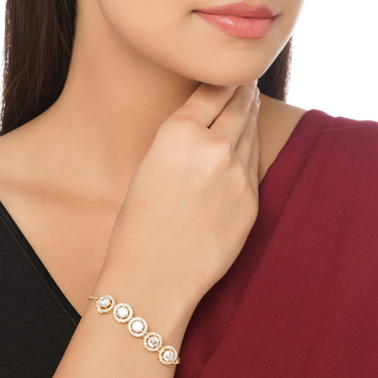 Gold-Plated AD Partywear Bracelet