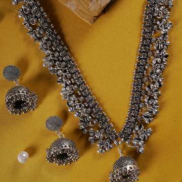 Oxidised Silver-Plated Ghunghroo Long Necklace