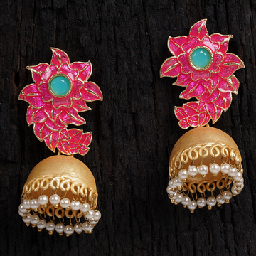 Gold-Toned Pink  Jhumkas