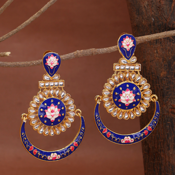 Blue Gold-Plated Classic Drop Earrings