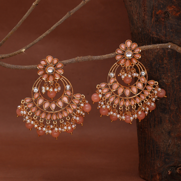 Gold-Plated Pink Classic Chandbali