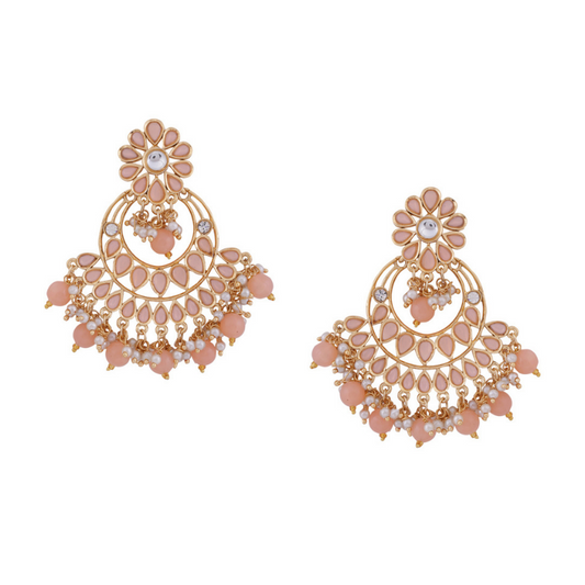 Gold-Plated Pink Classic Chandbali