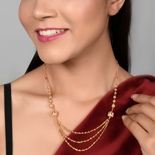Gold-Plated AD Long Necklace