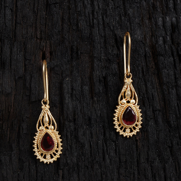 Red Gold-Plated Drop Earrings