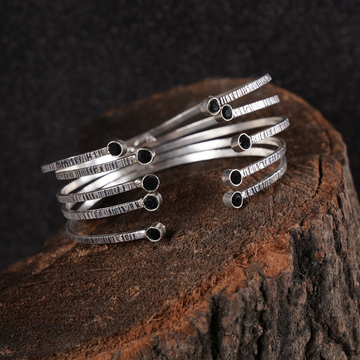 Silver-Plated Black Oxidised Cuff Bracelet