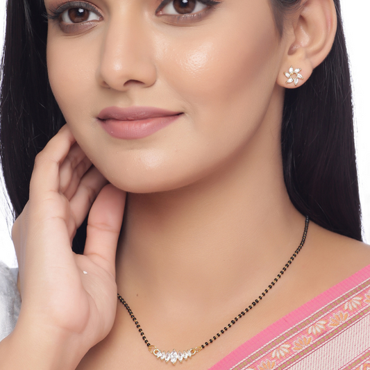 Gold-Plated AD Studded Mangalsutra set