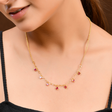 Shoshaa Gold-Plated Pink Stones Chain