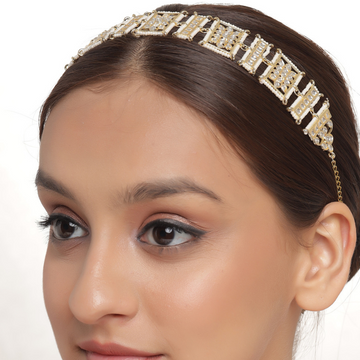 Gold-Plated Kundan Hairband