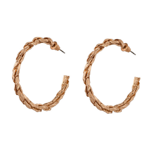 Gold Plated Contemporary Half Hoops