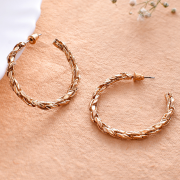 Gold Plated Contemporary Half Hoops