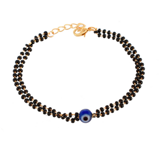 Gold-Plated Evil Eye Mangalsutra Bracelet