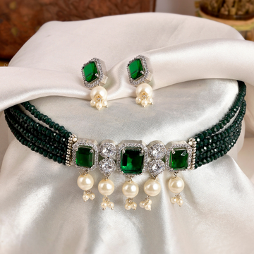 Silver-Plated Multicolor AD Diamond Choker