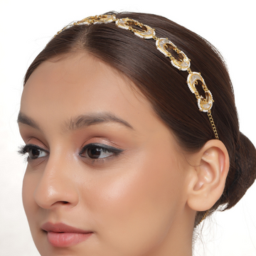 Gold-Toned Kundan Studded Hairband