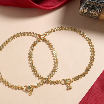 Set Of 2 Gold-Plated Anklets