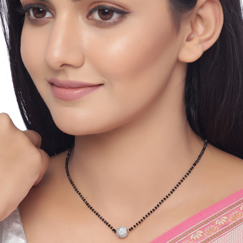 Gold-Plated Silver Ball pendant Mangalsutra