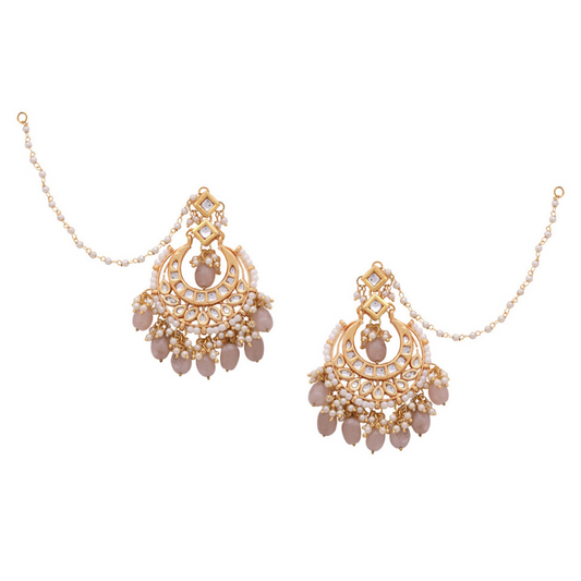 Gold-Plated Kundan Chandbali