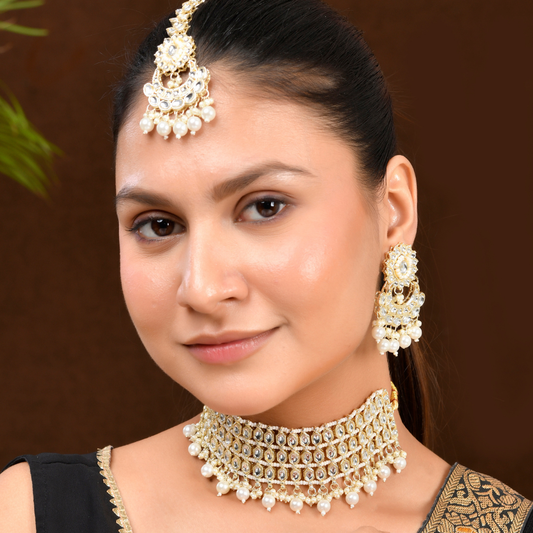 Shoshaa Gold-Plated Handcrafted Kundan Bridal Jewellery Set