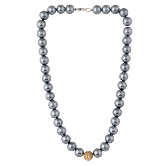 Grey Pearl Beaded Short Necklace