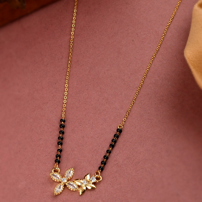 Gold-Plated Floral Mangalsutra