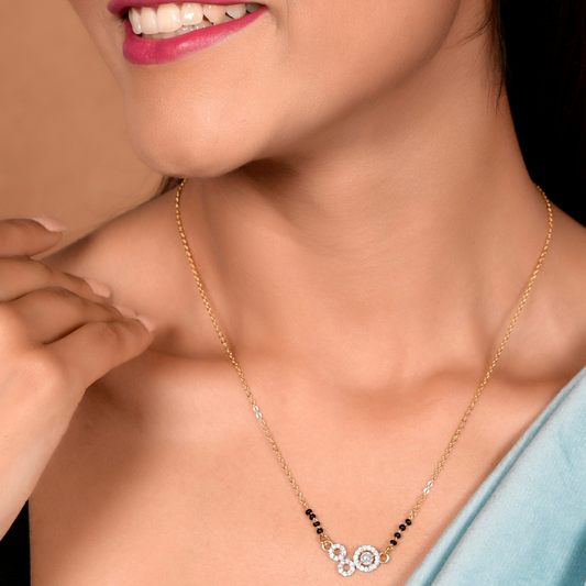 Gold-Plated AD Diamond Mangalsutra