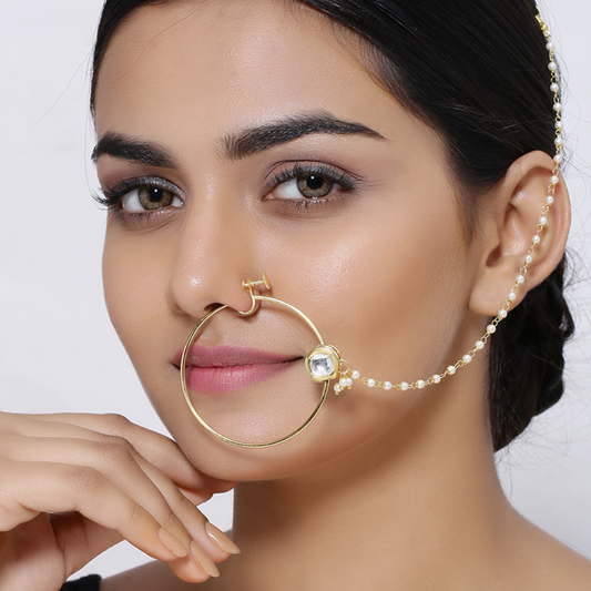 Gold-Plated  Beaded Nosepins