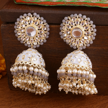 Grey Dome Shaped Jhumkas