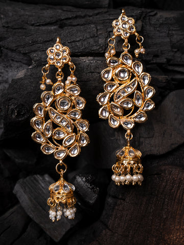 Gold-Toned Classic Jhumki Drop Earrings