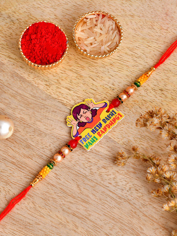 Shoshaa Funky Slogan Sister Image Rakhi with Roli Chawal