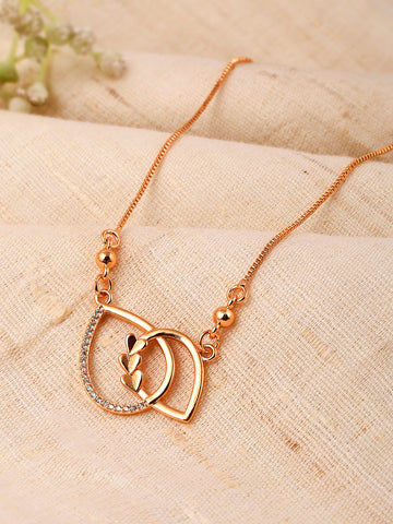 White Rose Gold-Plated AD Diamond Pendant Chains