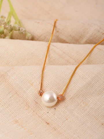 Gold-Toned Pearl Pendant Chains